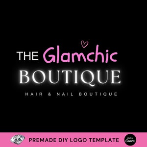 Beauty Logo, DIY Logo Design Template, Hair Logo, Boutique Logo, Neon Logo, Lash Logo, Eyelash Logo, Makeup Artist Logo, Small Business