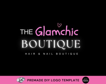 Beauty Logo, DIY Logo Design Template, Haar Logo, Boutique Logo, Neon Logo, Lash Logo, Wimpern Logo, Makeup Artist Logo, Small Business