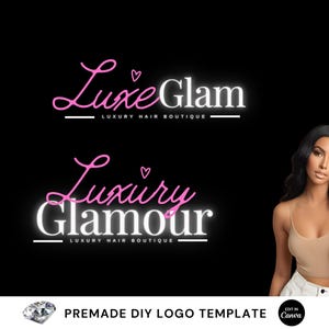 DIY Beauty Logo, Editable Canva, Logo Template. Editable logo, Braids Logo, Hair Logo, Nails Logo, Lash Logo template, DIY Custom Logo