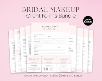 Modello di contratto per truccatrice da sposa, contratto di trucco da sposa modificabile, moduli per truccatrice professionista, modulo per trucco da sposa, modello Canva modificabile
