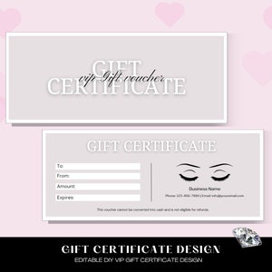 Beauty Lashes Brows Geschenkgutschein Vorlage bearbeitbare druckbare moderne Geschenkgutschein Lashes Brows Geschenkkarte ADD LOGO Lashes Gift Boutique