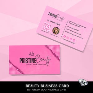 DIY Lash Business Card Design, Nail Tech, DIY Canva Template, Boutique-Salon, Wimpern, Haare, Beauty Business Branding Cards, Haare, Make-up