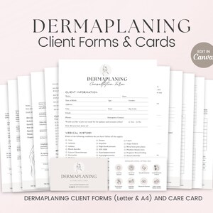 Formularze Dermaplaning, Konsultacja Twarzy, Zgoda na Pielęgnację Skóry, Formularz Pielęgnacji Skóry, Szablon Dermaplaning, Formularze Kosmetyczki, Formularz Spa, Karta Pielęgnacji Po Zabiegu