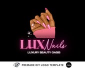 Nails Logo, DIY Logo Design Template, Nail Logo, Nail Technician Logo, Makeup Artist Logo, Nail Polish Logo, Premade Editable Business Logo