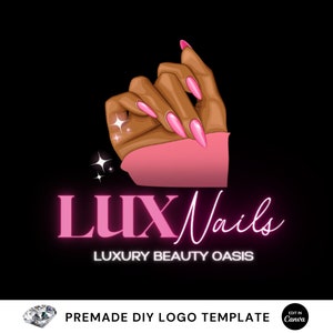 Nails Logo, DIY Logo Design Template, Nail Logo, Nail Technician Logo, Makeup Artist Logo, Nail Polish Logo, Premade Editable Business Logo