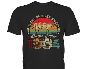 Camiseta de regalo retro original vintage de 1984 para 40 cumpleaños, camiseta premium