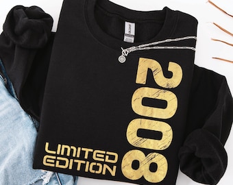 2008 limited Edition 18. Geburtstag Sweatshirt – Jahrgang 2008 Pullover, Geschenk zum 18. Geburtstag, Unisex