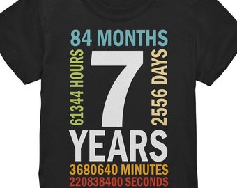 7e verjaardag | 7 jaar oud | Kinderverjaardag 7 cadeaus shirt 7 jaar jongens meisjes T-shirt - Kinder Premium shirt