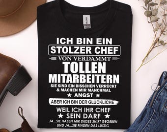 Sou um chefe orgulhoso de funcionários incríveis - Camiseta com slogan engraçado - Camiseta Premium