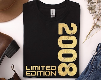 2008 limited Edition 18. Geburtstag T-Shirt – Jahrgang 2008 Shirt, Geschenk zum 18., Unisex Retro Geburtstagsgeschenk