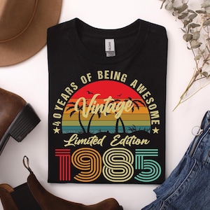 Retro 40th Birthday Gift for Men, Vintage 1985 T-Shirt, 40 Years Old Gift, Classic Eighties Tee, Birthday Present for Him, Dad, Husband G-85