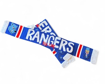Rangers Till I Die Double-Sided Football Scarf – Acrylic Knit - With or Without Union Bears Beanie