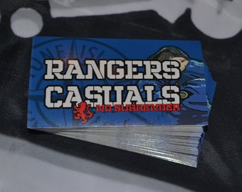 Rangers Casuals No Surrender 10x6cm Stickers - Inspired by Ultras Casuals Football SPL Programs Music Red White Blue