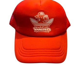 Manchester United Inspired Mesh Trucker Hat – “Yanited” Casuals Away Days Football Cap