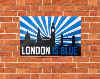London Is Blue Stickers | Chelsea Inspired | 9x6cm | Casuals | Away Days | Casuals | Ultras
