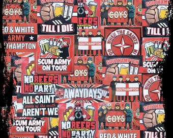 Southampton Ultras Stickers: Inspired by Terrace Culture, Saints, Casuals, Awaydays, Football, Red Army- FREE UK DELIVERY