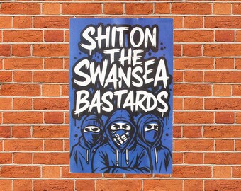 Shit On The Swansea Stickers | Cardiff City Inspired | 6x9cm | Casuals | Away Days | Casuals | Ultras | Banter