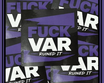 Fck VAR-stickers | 7 x 7 cm | Voetbal | Echo's | Vrijetijdskleding | Voetbal | Scherts | Haat modern voetbal