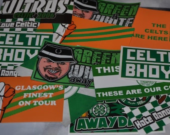 Mixed Bundle Celtic Stickers - Inspired by Scotland Ireland Music CFC Football Banter Green & White Ultras Casuals,