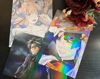 Genshin print, postcard, fanart kokomi Wriothesley Wanderer