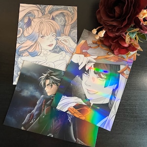 Genshin print, postcard, fanart kokomi Wriothesley Wanderer