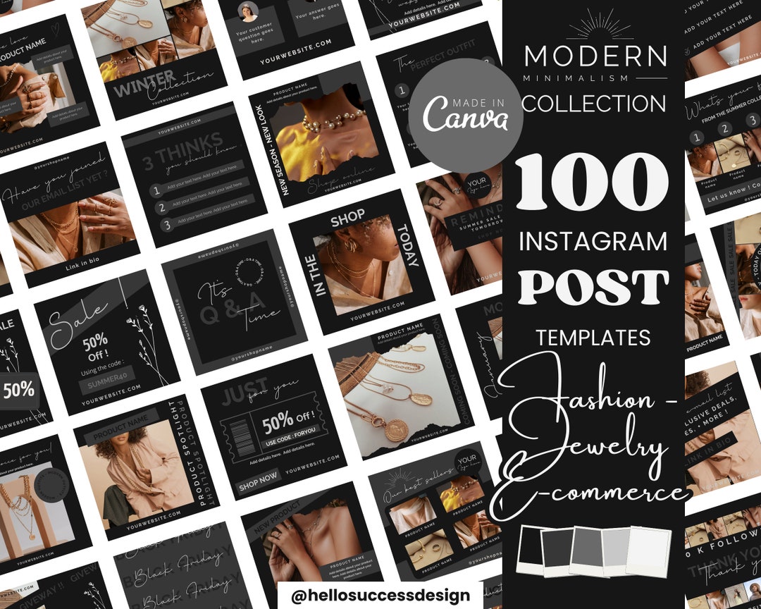 Minimalist Black Instagram Post Templates Modern Fashion Clothing ...