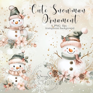 Boneco de neve Decor Clip Art Digital Download, Boneco de neve bonito Transparente PNG Arquivos, Cartão Fazendo, Papel Artesanal de Natal, Scrapbook, Uso Comercial