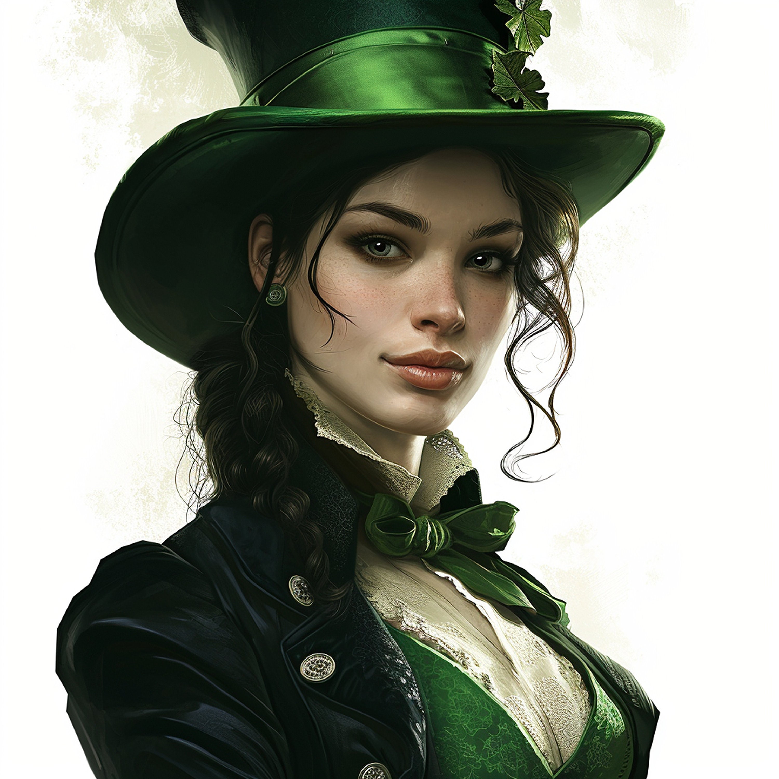 Illustration Realistic Pretty Irish Girl Traditional Clothes Gift for ...