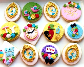 Alice in Wonderland  Cookies,Biscuits set of 12