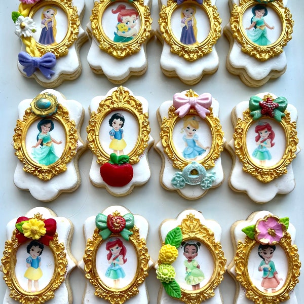 Toddler  princesses  Cinderella,Mulan,Jasmine,Aurora,Merida etc.Cookies,Biscuits  set of 12