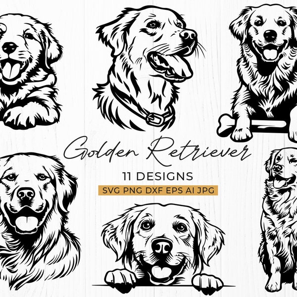 Golden Retriever Dog Svg | Funny Peeking Smiling Dog Clipart, Goldie Mom Svg, Pet Owner Gift, Dog Breed Svg, Instant Digital Download