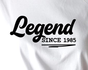 Legend Since 1985 SVG | Birthday Shirt Design, 40th Birthday Cut File, Cricut & Silhouette PNG, Digital Download Dxf. Eps, Ai