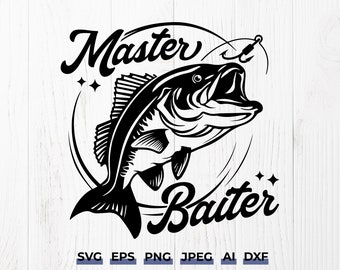 Master Baiter SVG, Archivo SVG de pesca para camisas y calcomanías, Humor de pescador, Archivo de corte de pesca divertido, Descarga digital para Cricut & Silhouette