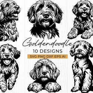 Goldendoodle Dog SVG Bundle | 10 Unique Dog Cut Files | Perfect for Cricut, Silhouette, Sublimation | Svg, Png, Dxf, Eps, Ai