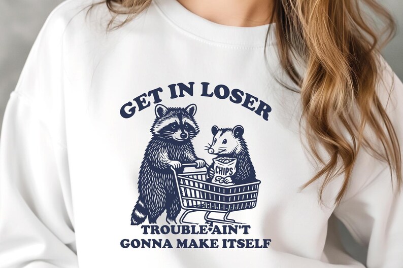 Funny Raccoon SVG Bundle for Trendy Shirts - Stay Trashy Sarcastic Animal Quotes image 9