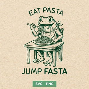 Rolig Fitnessgroda PNG - Ät pasta, hoppa snabbt SVG, sarkastisk gymmotivation Clipart
