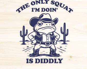 Cowboy Frog SVG: Funny Western Workout Clipart (Digital Download)
