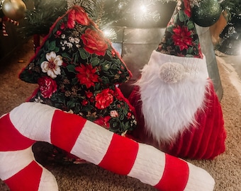 Trio d'oreillers de Noël Patron de couture : canne en bonbon, arbre, nain (téléchargement PDF)
