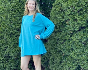Patron de couture PDF de la robe Becca : manches courtes raglan, mini robe (à imprimer à la maison)