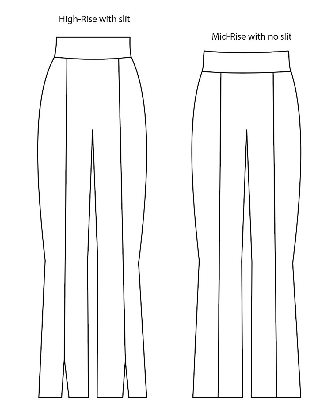 Sadie Slim Flares PDF Sewing Pattern Print at Home Legging Flutter