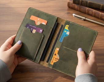 SURMEE Personalized Leather Passport Cover, Leather Passport Cover, Travel Passport Holder, Passport Cover, Travel Papers Holder/Cover