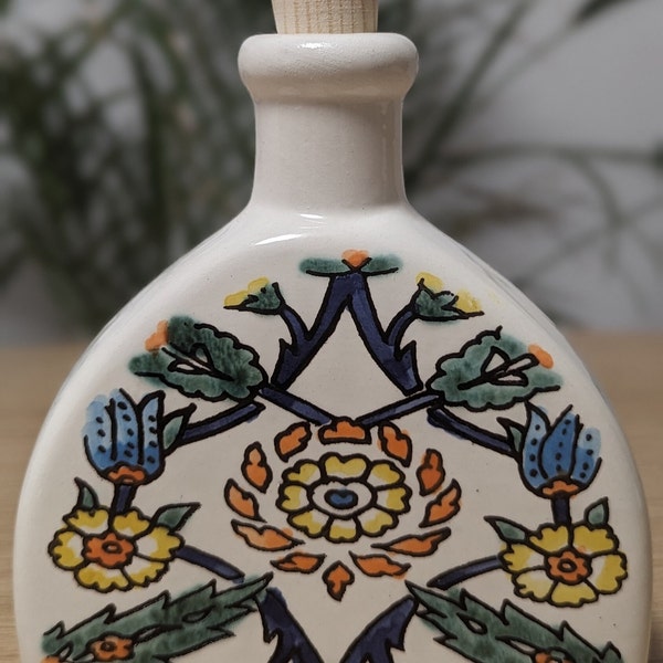 Keramik Flasche, Keramik Behälter, medeteranisches Design, Deko, Küche, Geschirr, Olivenöl, Essig