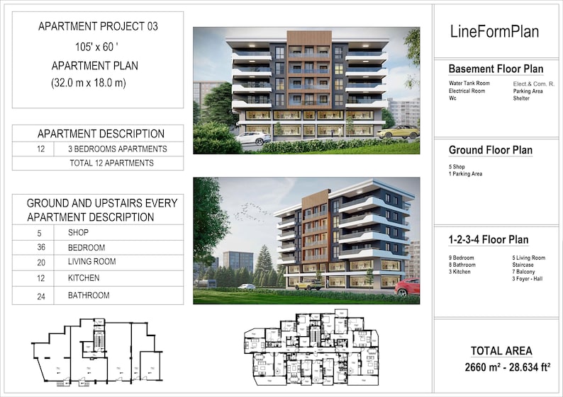Curated visual reference: Gallery Detail: 5 Story Modern Apartment Plan 12 Flats Modern Residence Pdf