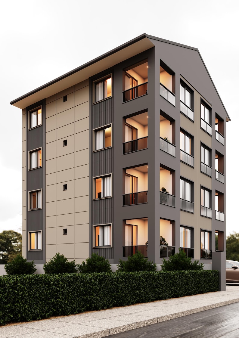 Photo inspiration: Visual Reference: 4 Story Modern Apartment Plan 8 Flats Modern Residence Pdf