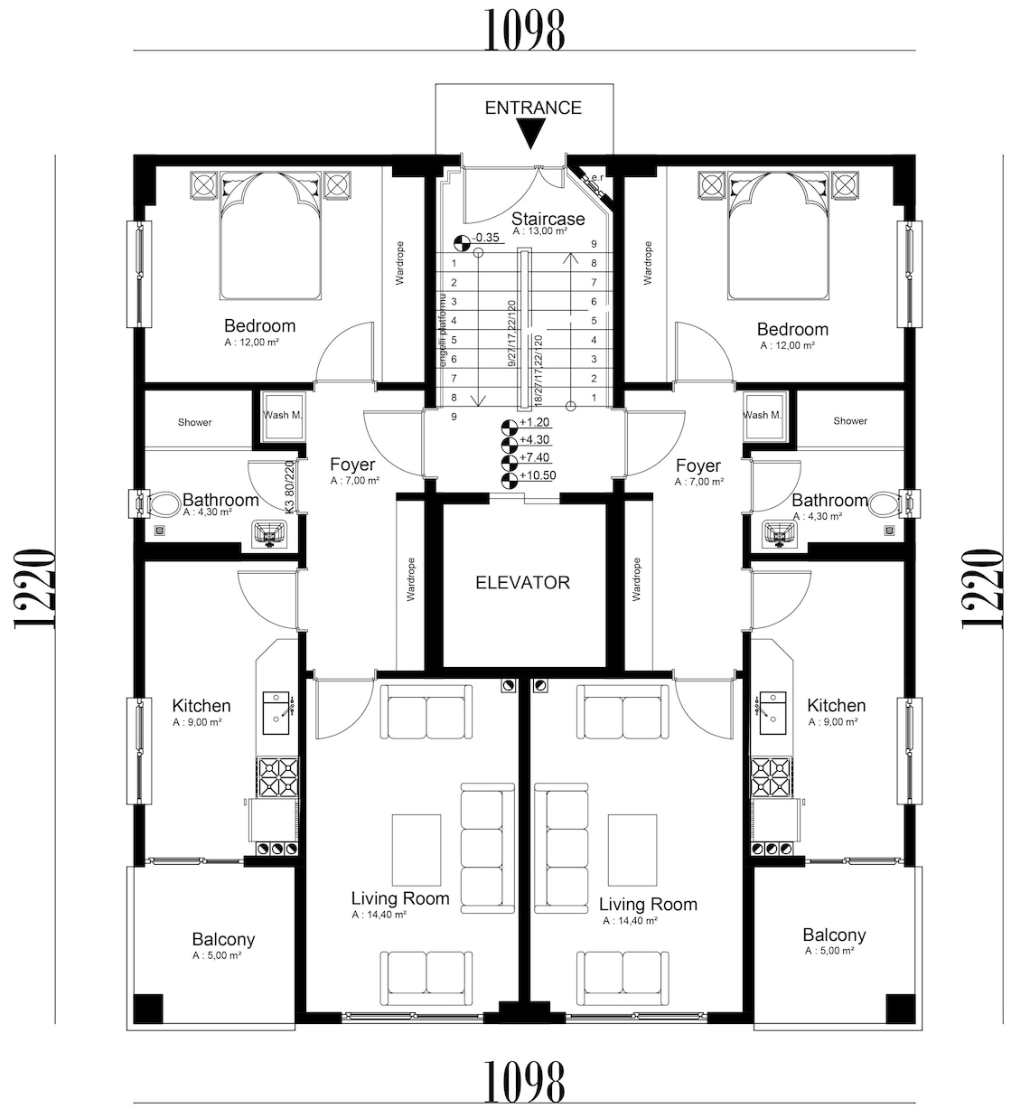 Photo inspiration: Fresh Look at 4 Story Modern Apartment Plan 8 Flats Modern Residence Pdf