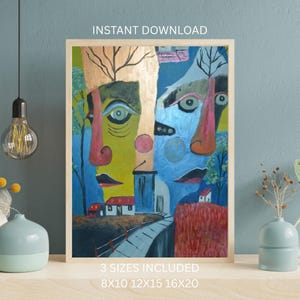 Abstract Blue Wall Art | Modern Minimalist Digital Download | Printable Home Decor