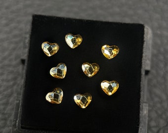 Heart Shaped Swarovski Dental Rhinestones | Golden Champagne | Various Packs Available