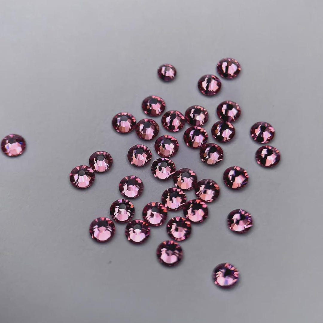 Light Pink Rhinestone Round Swarovski Rhinestones | Light Pink | Various Sizes & Packs ...