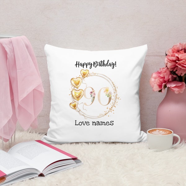 90th birthday cushion personalised