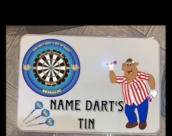 Darts personalised tin SPECIAL OFFER 3 weeks only will end 22nd April  different designs to choose from